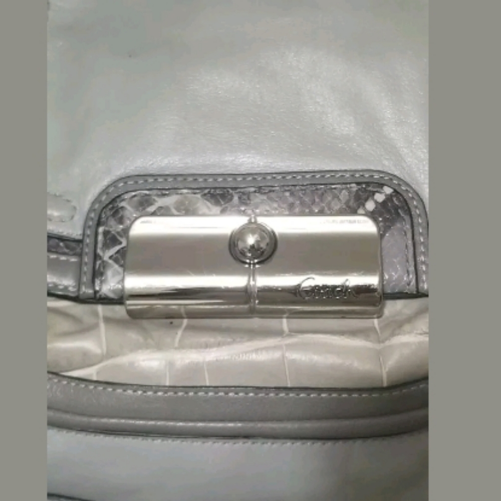 Coach Kristin Leather Gray Python Bag . - image 6